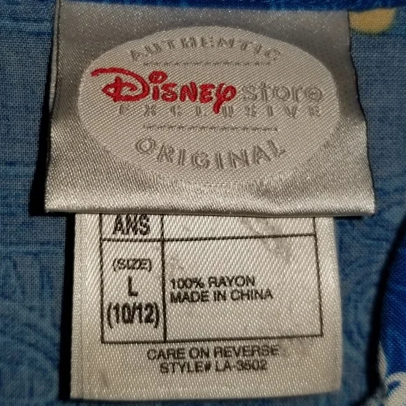 Disney Mickey Mouse Hawaiian Short Sleeve Button Up Shirt Kids Size 10/12 - Picture 2 of 12